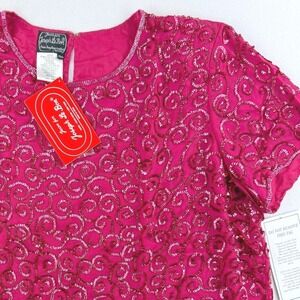 Joseph‎ Le Bon 100% Silk Sequin Blouse Size 30W Red Vintage Boutique - New